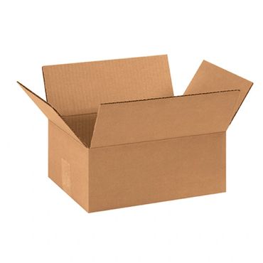 Open empty brown cardboard box on a white background.