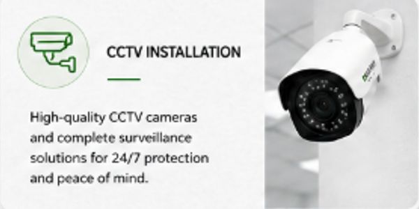 CCTV installation offering 24/7 high-quality surveillance for security and peace of mind.