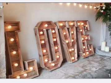 Rustic light up LOVE letters