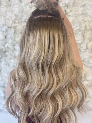 Kovi genius weft hair extensions installation with seamless balayage blend