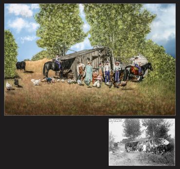 A painted restoration of a f turn of the century farm family homestead in Idaho.