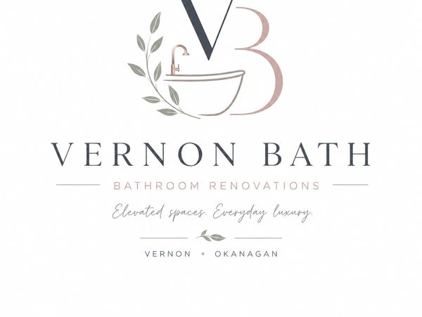 Elegant bathroom renovation logo for Vernon Bath.