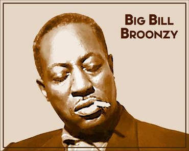 Digital print of Bluesman Big Bill Broonzy by Chicago artist Peter Hagerty