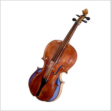 Violin assemblage by Chicago artist Peter Hagerty