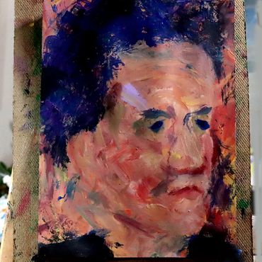 Acrylic on paper painting by Chicago artist Peter Hagerty