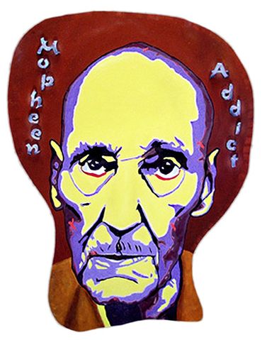 Enamel painting of William Burroughs by Chicago artist Peter Hagerty.
