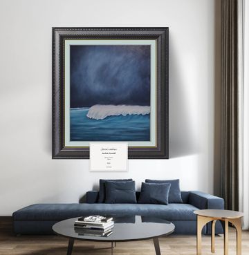 Storm’s Embrace evokes the meeting of water and sky—where calm and turbulence intertwine.