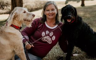 andrea with two dogs