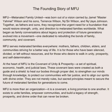 The founding story of MFU, a movement for unity and prosperity among melanated families.