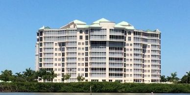 One of Ft. Myers Beach,  premiere addresses is  Dolphin Pointe condominiums at Waterside Community. 