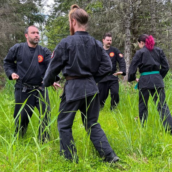 outdoor karate training group