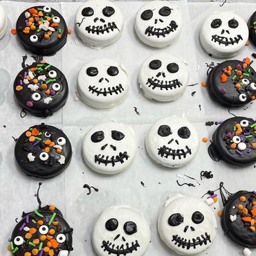 Halloween themed decorated sugar cookies