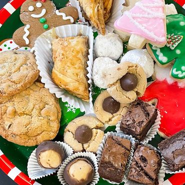 Assorted holiday cookies and treats