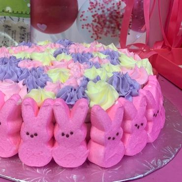 Pink and purple peep candies