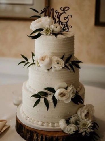 Elegant floral three tier cake
