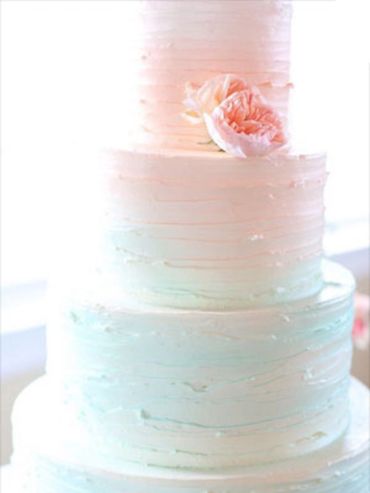 Pastel ombré tiered wedding cake