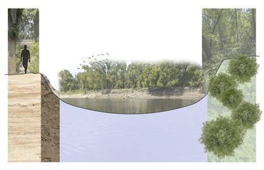 Existing conditions section cut through the Bloomington Ferry Unit National Wildlife Refuge.