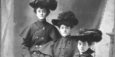 Hattie, Lillie and Cordelia Hebert, Bradley Il, late 1890s.