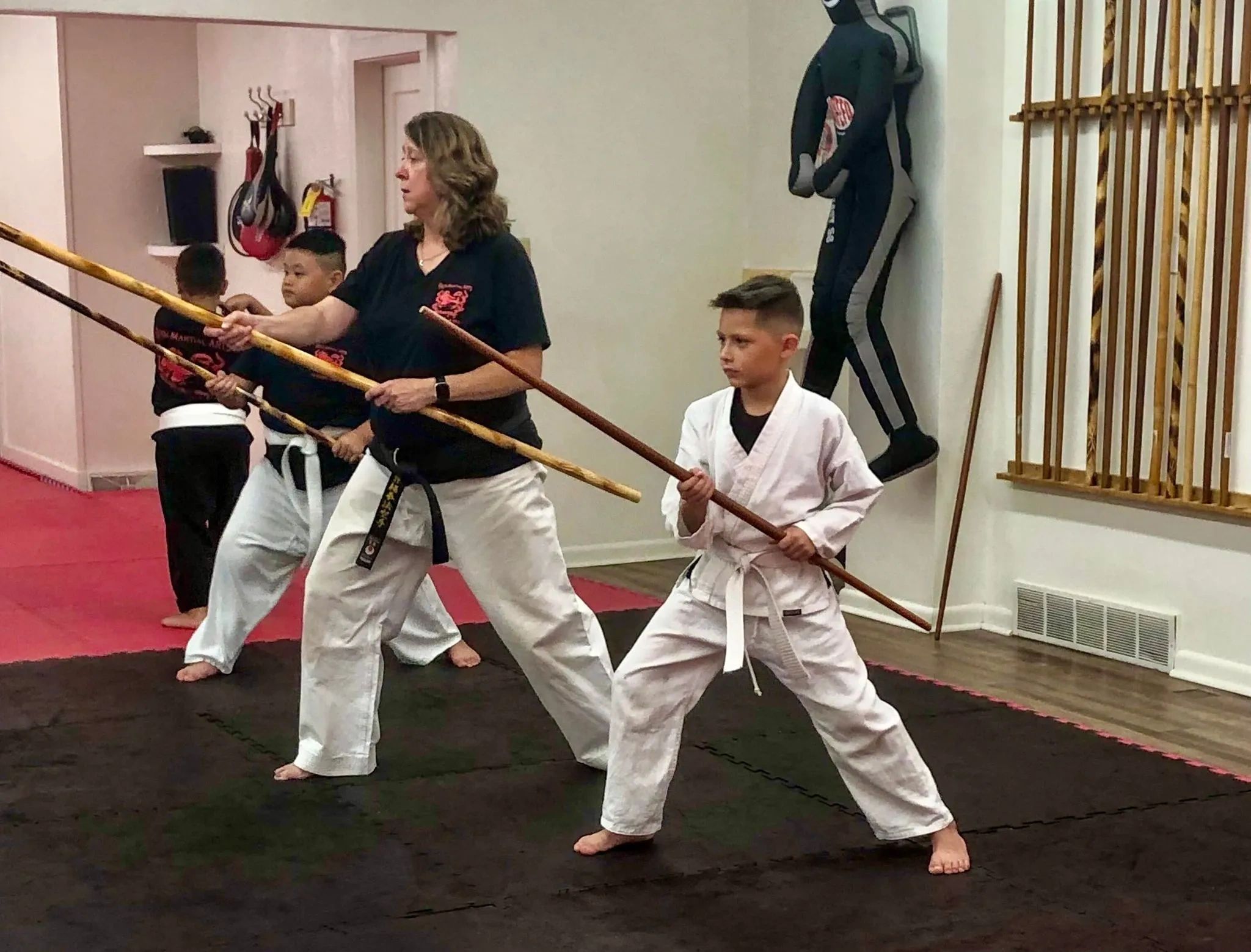 Sensei Gina teaching Kobudo,