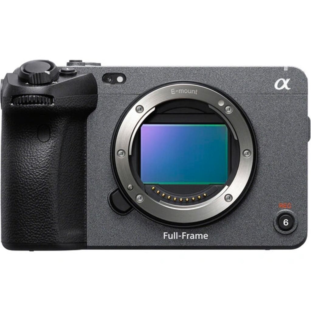 Sony full-frame mirrorless camera body with E-mount and sensor visible.