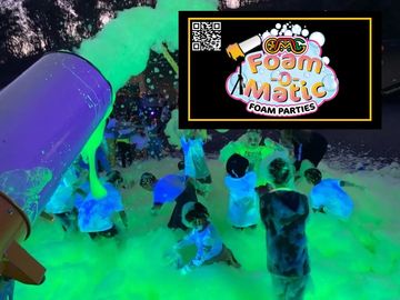 A group of people are playing with glow in the dark