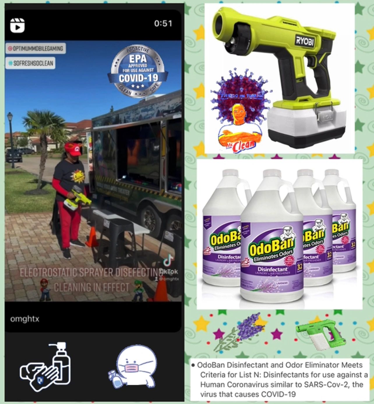 An image of an Odoban disinfectant flyer featuring the product prominently