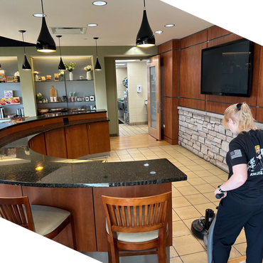 Tile scrubbing for a corporate kitchen