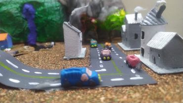 Contaminación en la ciudad, maqueta realizada en nuestras nivelaciones académicas