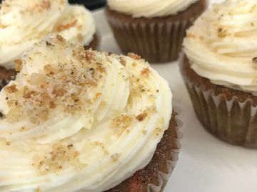 Carrot Cake Cupcakes at Harvard St. Bakery and Cafe in Hemet, CA