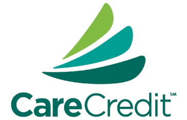 CareCredit logo with green and teal swoosh design.