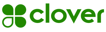 Green clover logo with stylized text.
