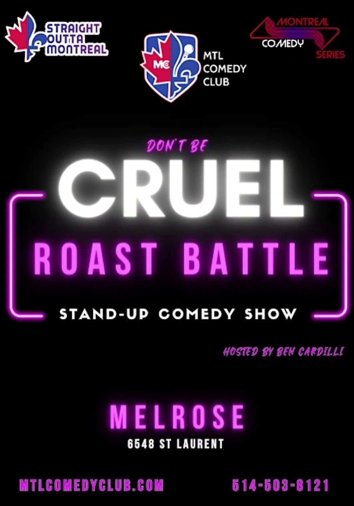 Roast battle at melrose Resto Part Of The Montreal Comedy Festival