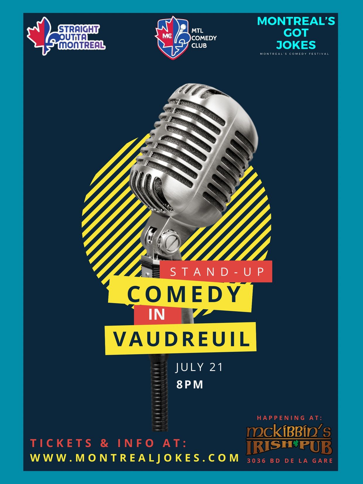 ENGLISH STAND-UP COMEDY SHOW IN THE HEART OF DOWNTOWN VAUDREUIL DORION.