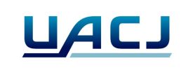 Logo with stylized letters 'UACJ' in blue.
