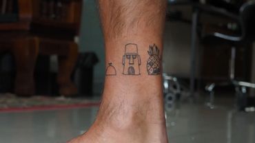 Ankle Tattoo SpongeBob