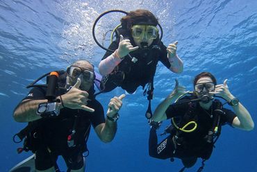 Scuba family in the red sea