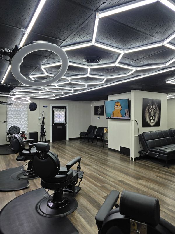 The interior of the barbershop