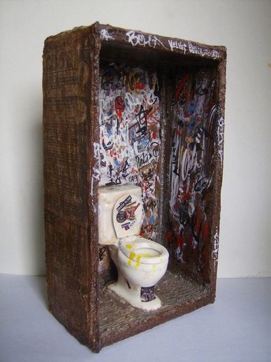 CBGB's Toilet Diorama by Artist Fernando Carpaneda