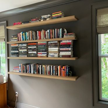 Solid Oak floating shelves.