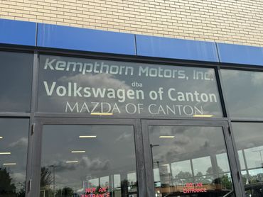 Kempthorn Motors, Inc. window decals.