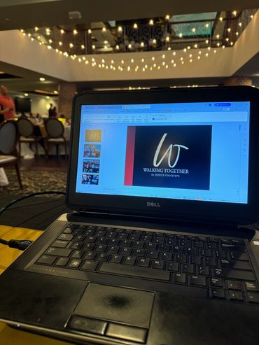 On-site event for Walking Together In Jerry's Footsteps. Design and all graphics, including presenta