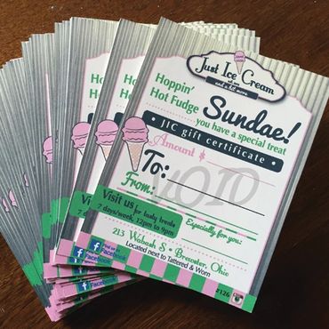 Just Ice Cream Gift Card design