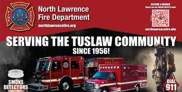 North Lawrence Fire Department banner advertising their service.