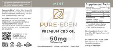 Pure-Eden CDB Oil label design