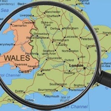 Map of Wales and South West England with Magnifying glass showing areas where RACS Ltd operates
