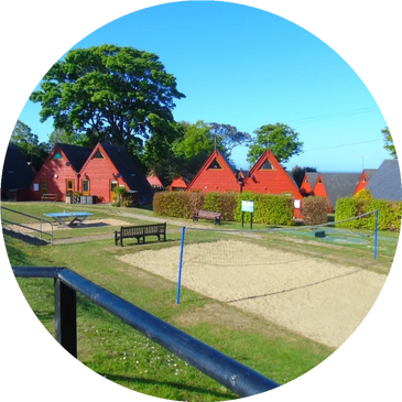 Volleyball court and table tennis table