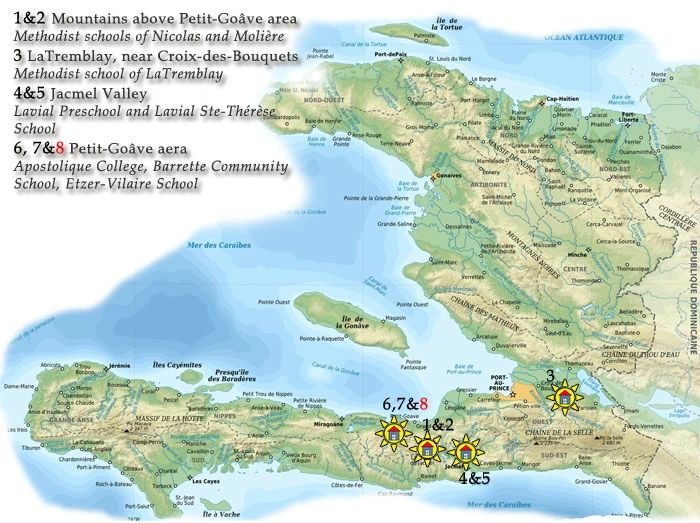 haiti map earthquake schools