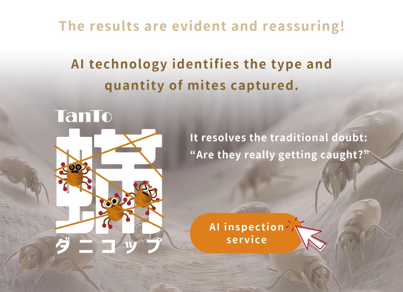 Effect is visible and reassuring! AI technology detects the type and number of mites caught