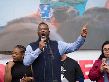 Brandon Johnson, Chicago Mayor. #Mayday protest Chicago, IL May 1, 2025