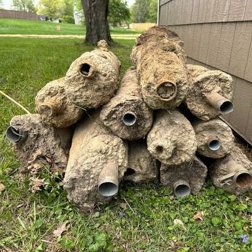 Chain-link posts that were removed by Ronald Willis of Willis Outdoors LLC.
